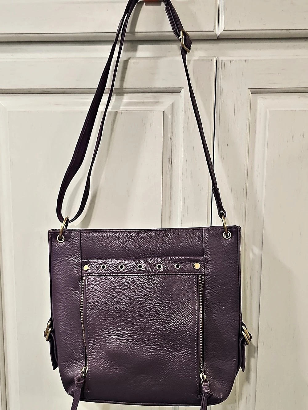 Purple Shoulder Bag Gold-Tone Hardware